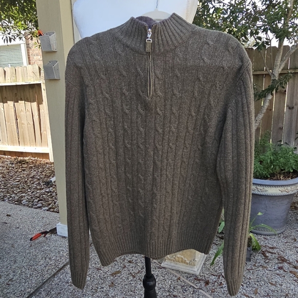 Daniele Blasi Mens Large Sweater Wool Mock Neck 1/3 Zip Rib Knit  Cable Knit - Picture 1 of 13